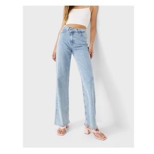 Stradivarius | Stepped Waist Dad Jean in Washed Blue